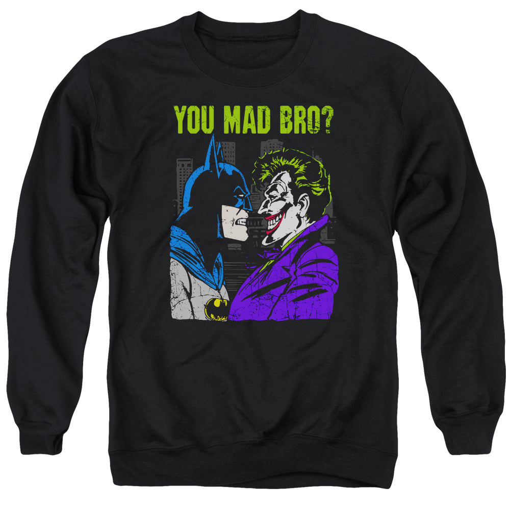 DC Comics Mad Bro Mens Crewneck Sweatshirt Black