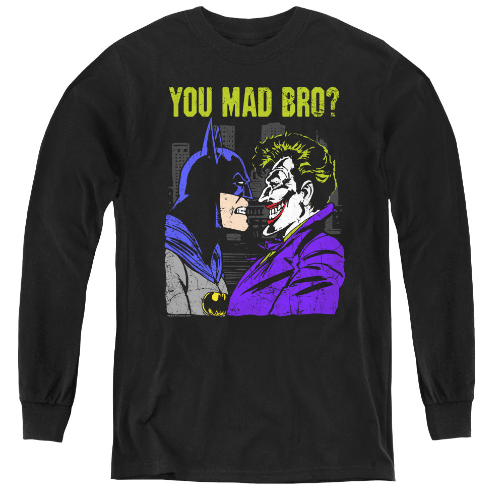 DC Comics Mad Bro Long Sleeve Kids Youth T Shirt Black