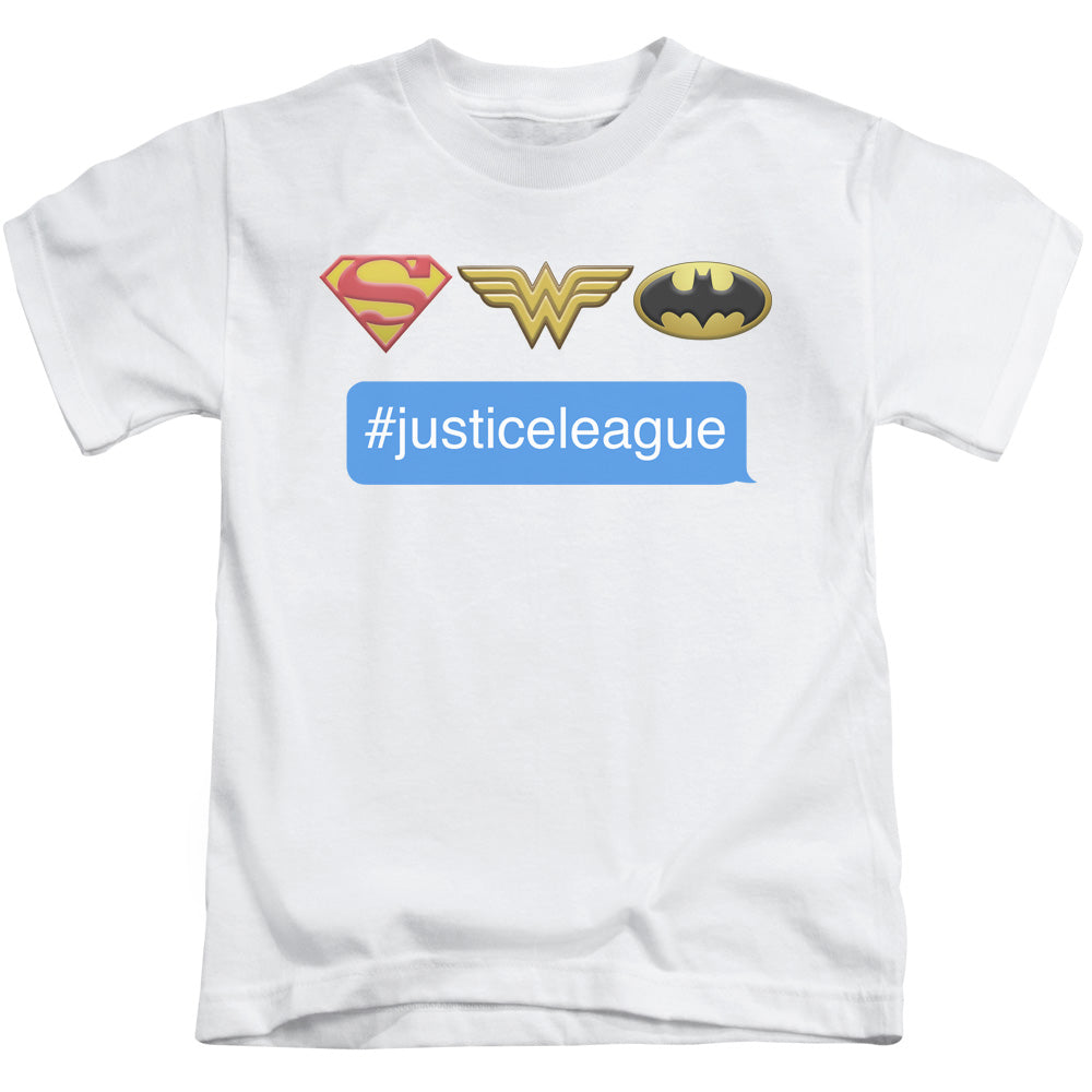 DC Comics Hashtag Jla Juvenile Kids Youth T Shirt White
