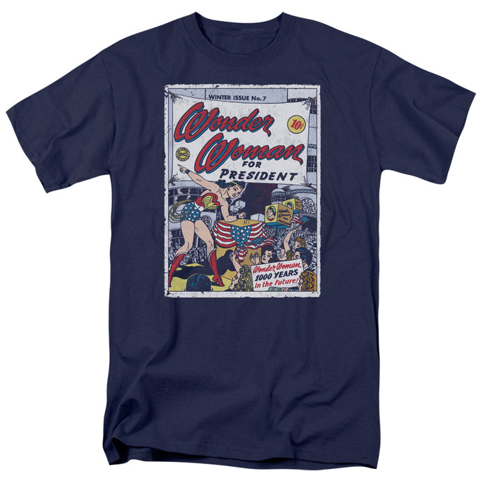 DC Comics Wonder Woman for President Mens T Shirt Navy Blue