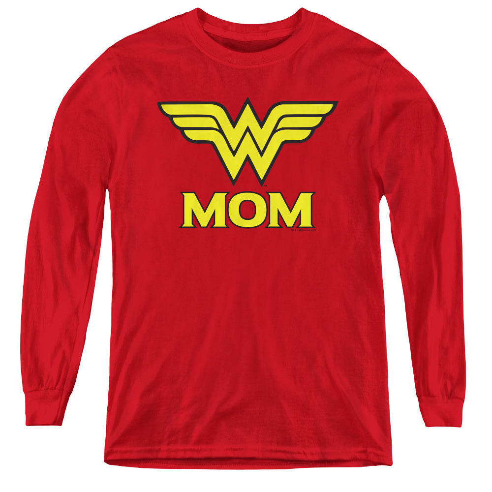 DC Comics Wonder Mom Long Sleeve Kids Youth T Shirt Red