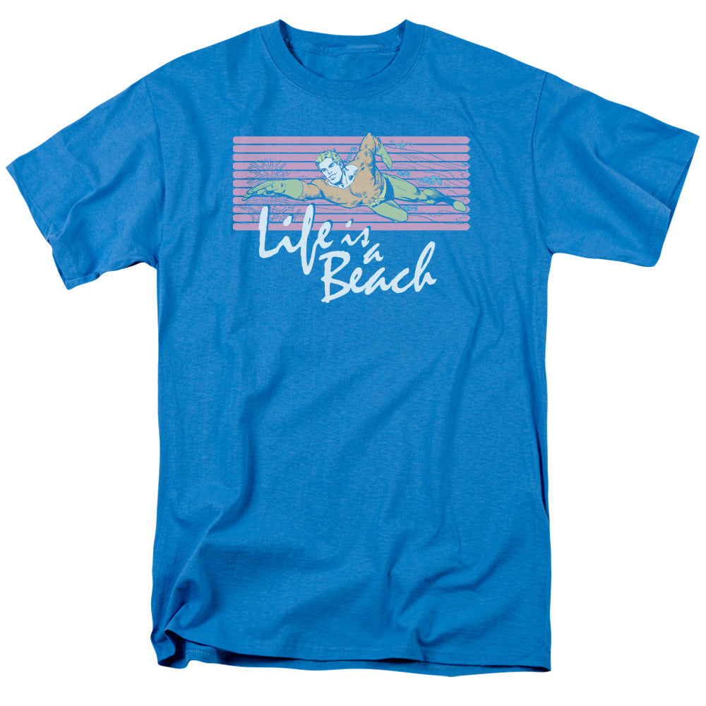 DC Comics Life is a Beach Mens T Shirt Turquoise