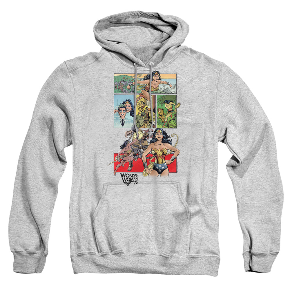 Wonder Woman Ww75 Comic Page Mens Hoodie Athletic Heather Officially Licensed