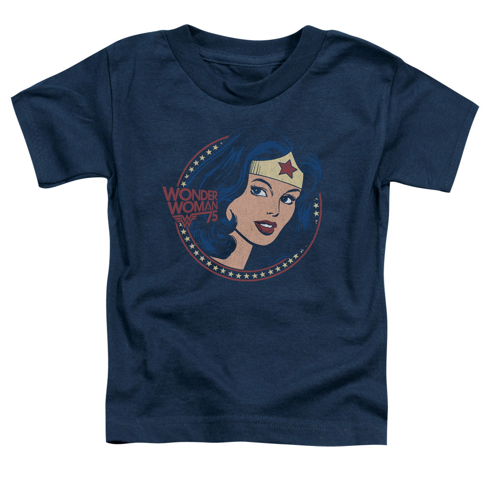 DC Comics WW75 Starburst Portrait Toddler Kids Youth T Shirt Navy Blue