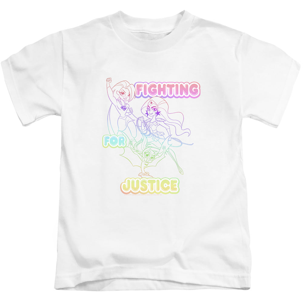 Dc Superhero Girls Fighting for Justice Juvenile Kids Youth T Shirt White