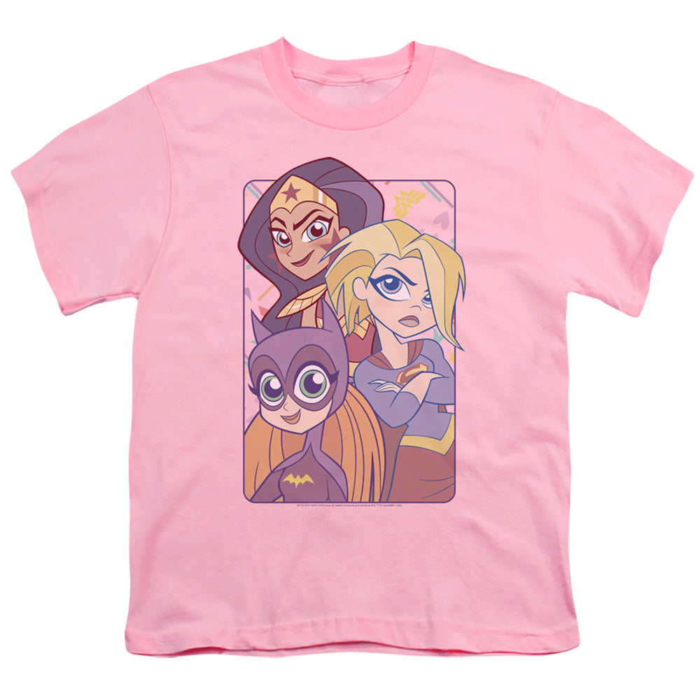 Dc Superhero Girls Dont Box Us in Kids Youth T Shirt Pink