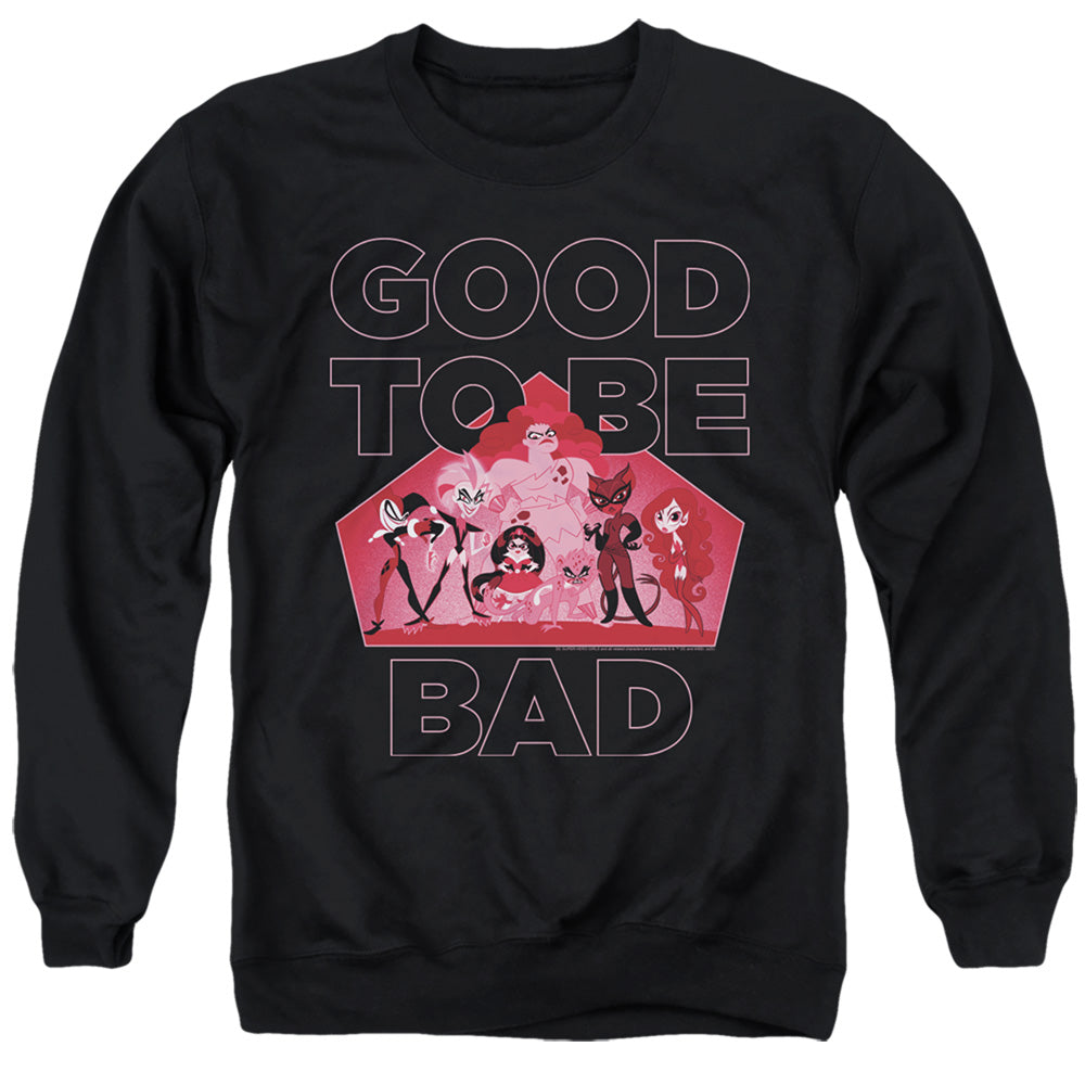 Dc Superhero Girls Good to Be Bad Mens Crewneck Sweatshirt Black