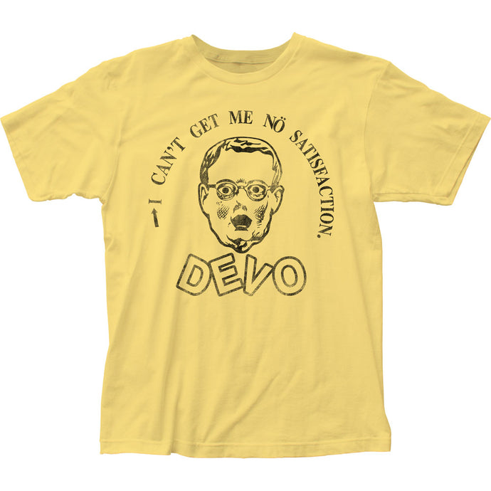 Devo No Satisfaction Mens T Shirt Yellow