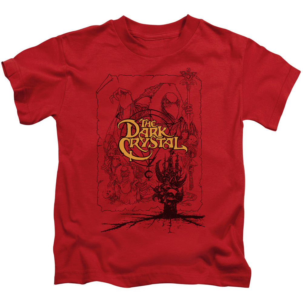 Dark Crystal Poster Lines Juvenile Kids Youth T Shirt Red (4) Officially Licensed