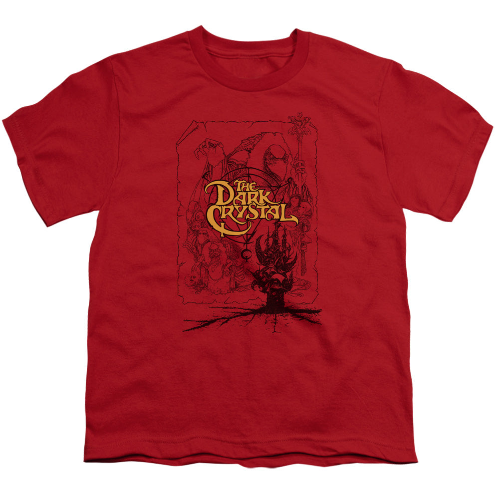 Dark Crystal Poster Lines Kids Youth T Shirt Red Officially Licensed