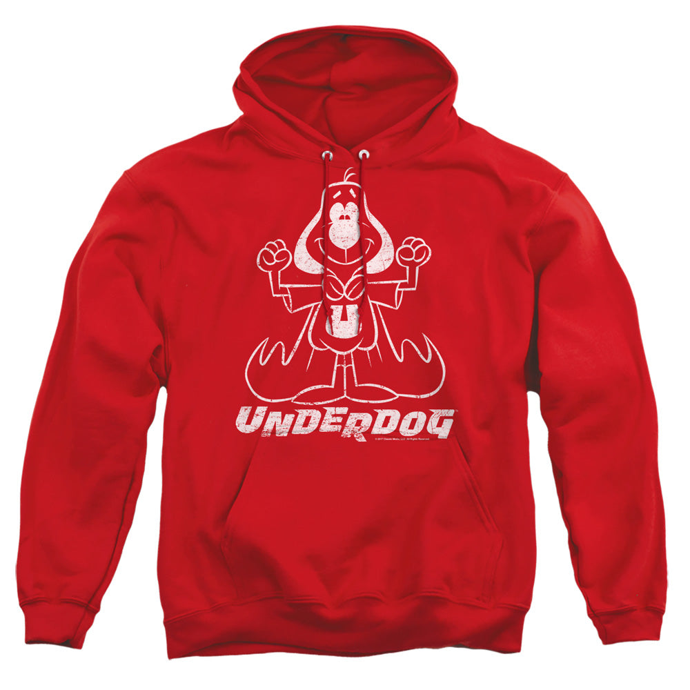 Underdog Outline Under Mens Hoodie Red Officially Licensed