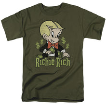 Load image into Gallery viewer, Richie Rich Rich Logo Mens T Shirt Military Green
