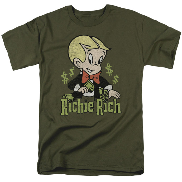 Richie Rich Rich Logo Mens T Shirt Military Green