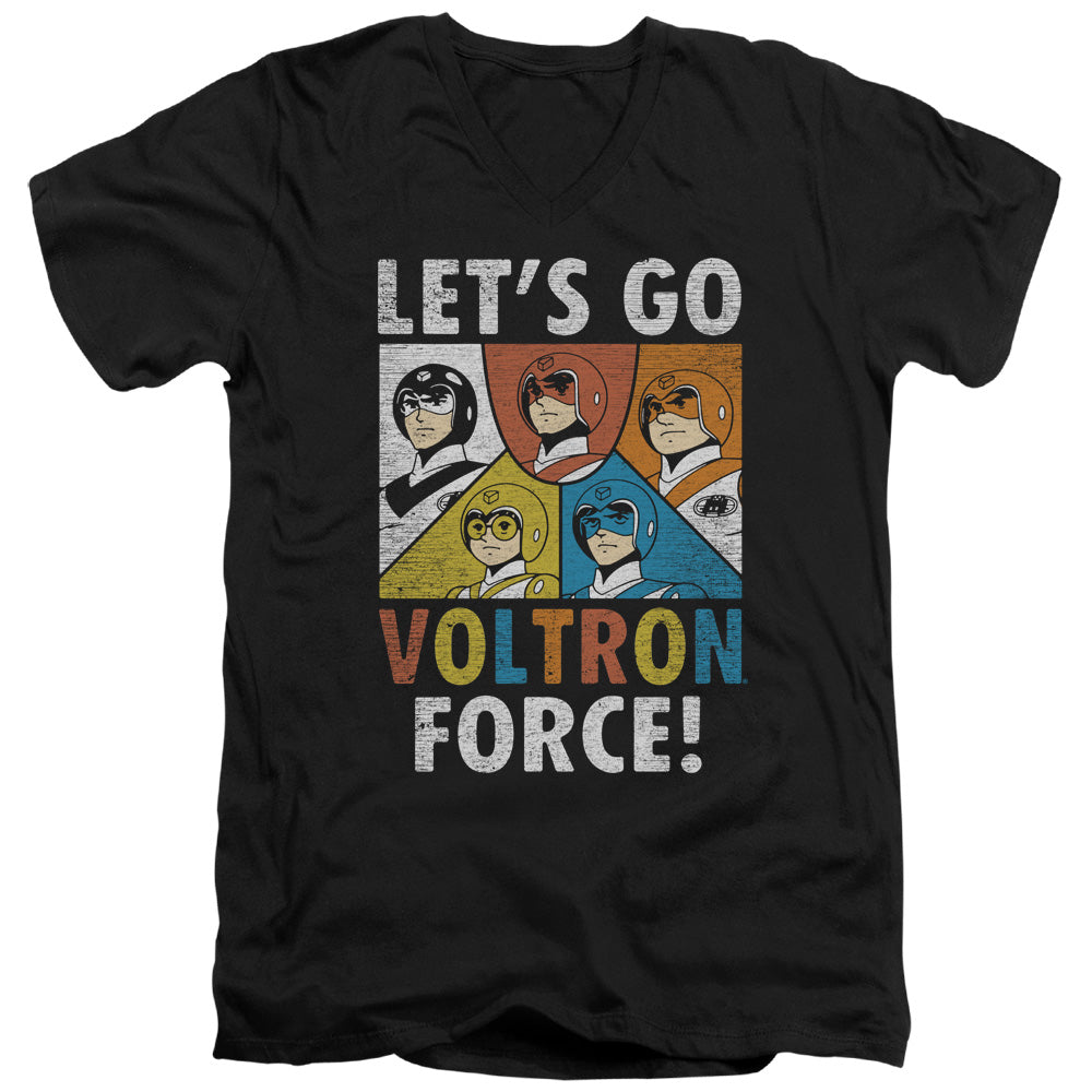 Voltron Force Mens Slim Fit V Neck T Shirt Black