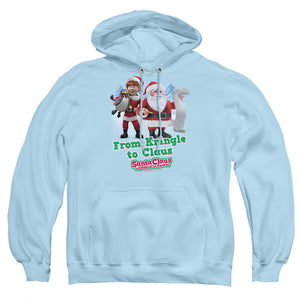 Santa Claus Is Comin To Town Kringle To Claus Mens Hoodie Light Blue