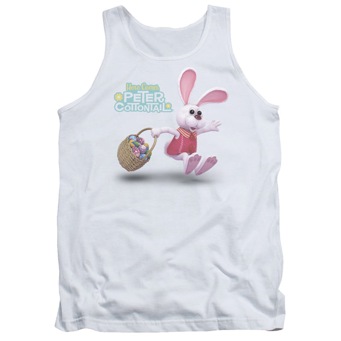 Here Comes Peter Cottontail Hop Around Mens Tank Top Shirt White