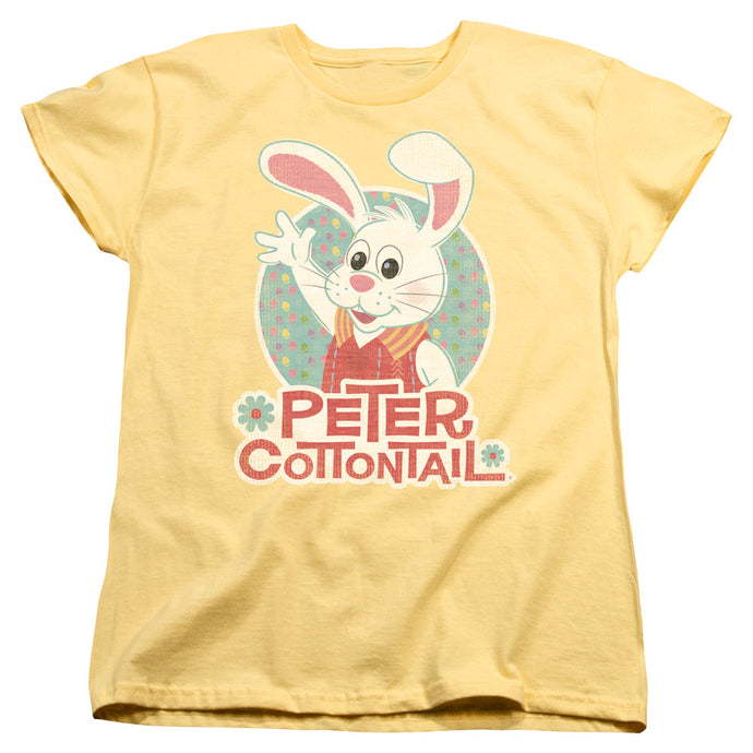 Here Comes Peter Cottontail Peter Wave Womens T Shirt Yellow