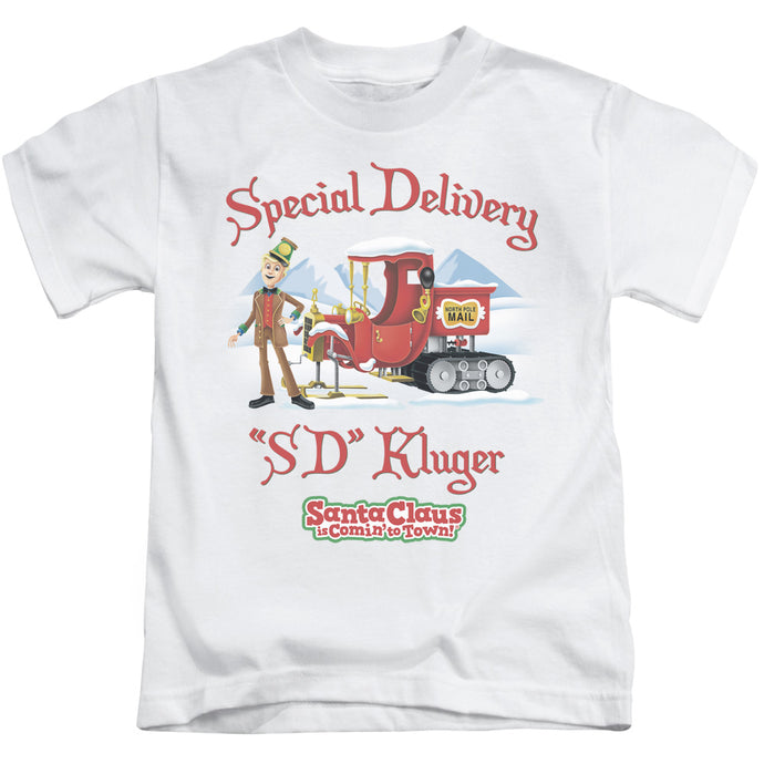 Santa Claus is Comin to Town Kluger Juvenile Kids Youth T Shirt White 