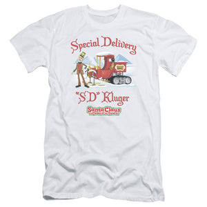 Santa Claus is Comin to Town Kluger Slim Fit Mens T Shirt White