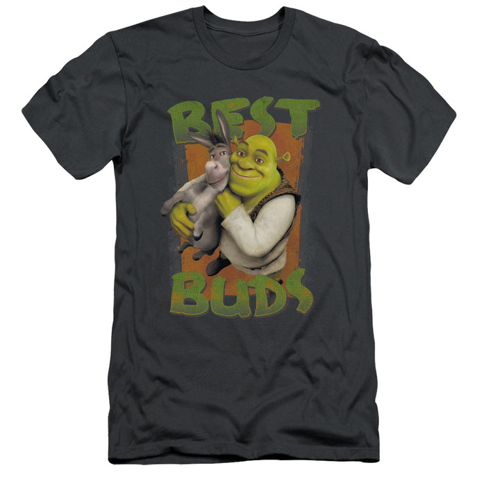 Shrek Buds Slim Fit Mens T Shirt Charcoal