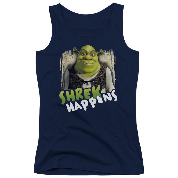 Shrek Happens Womens Tank Top Shirt Navy Blue