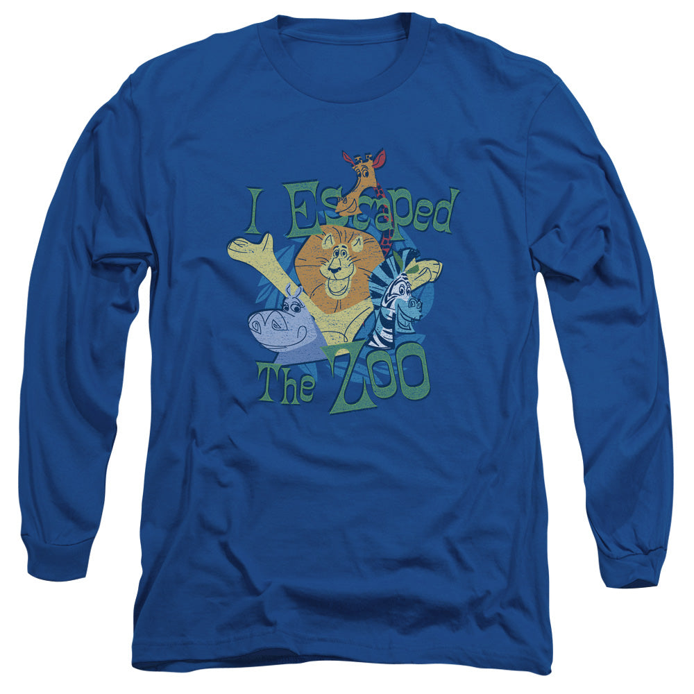 Madagascar Escaped Mens Long Sleeve Shirt Royal Blue