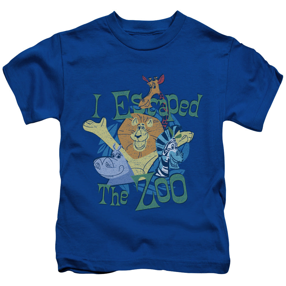 Madagascar Escaped Juvenile Kids Youth T Shirt Royal Blue