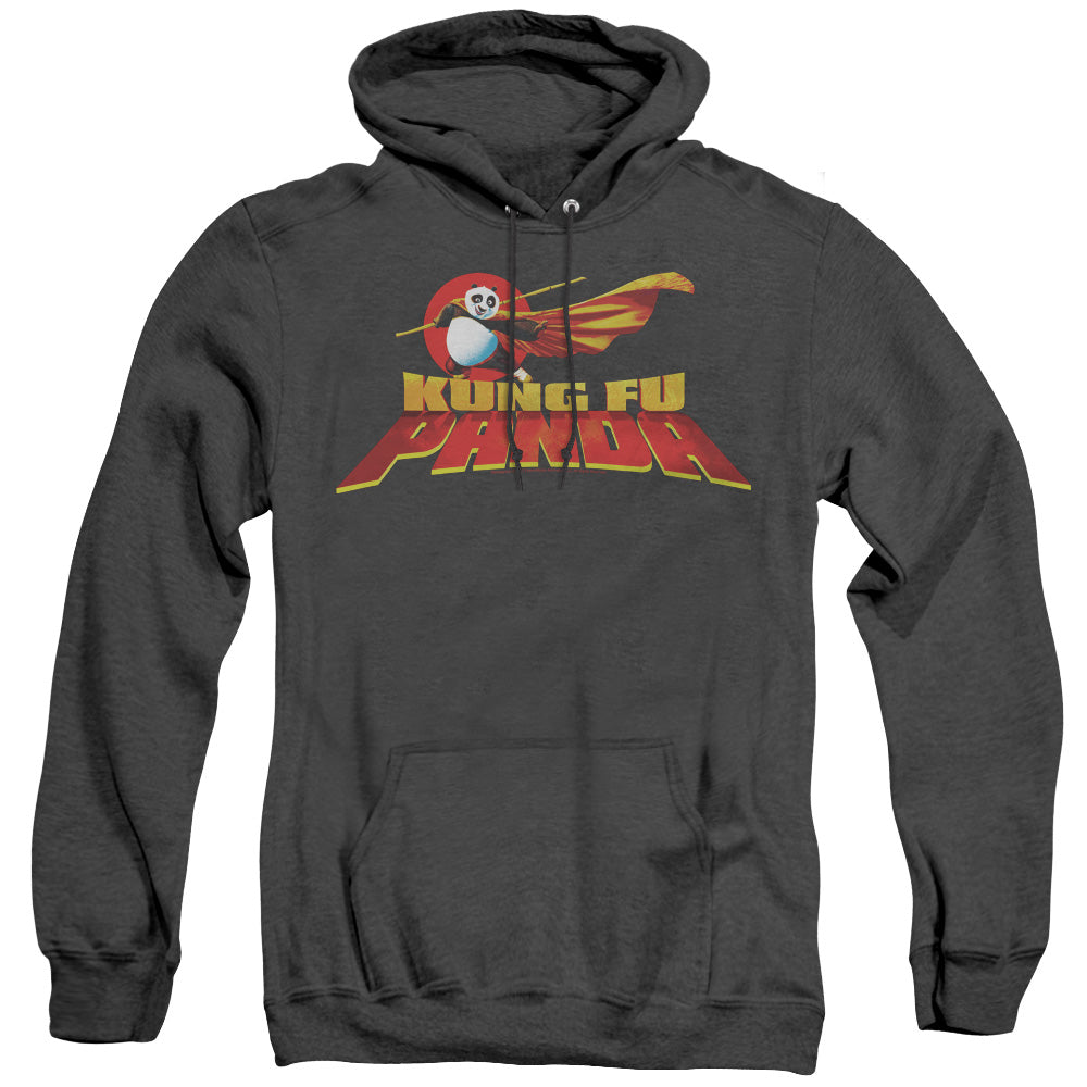 Kung Fu Panda Logo Mens Heather Hoodie Black Officially Licensed