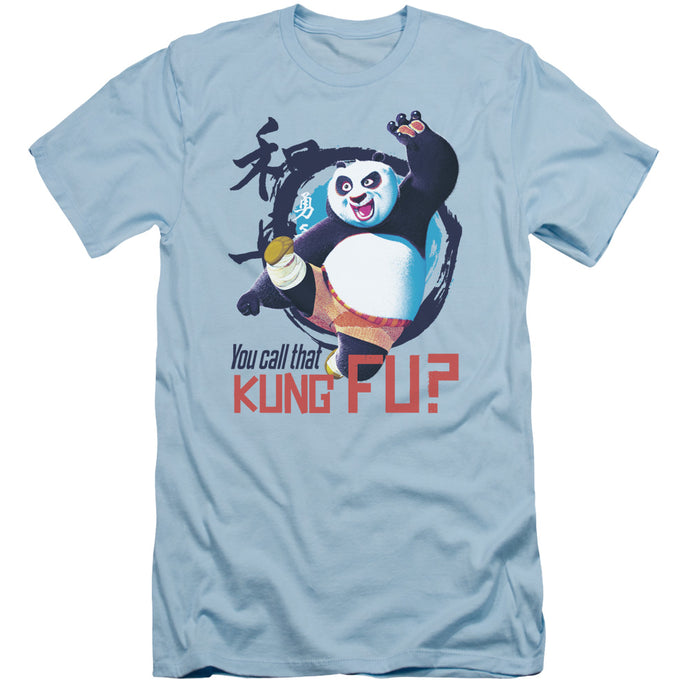 Kung Fu Panda Kung Fu Slim Fit Mens T Shirt Light Blue