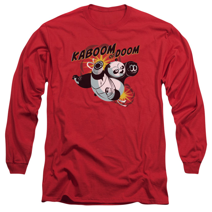 Kung Fu Panda Kaboom of Doom Mens Long Sleeve Shirt Red