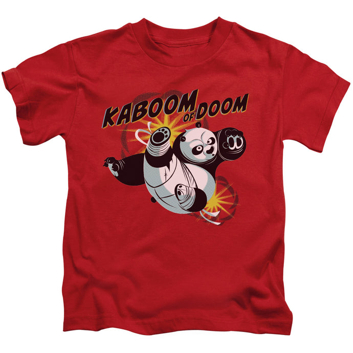 Kung Fu Panda Kaboom of Doom Juvenile Kids Youth T Shirt Red