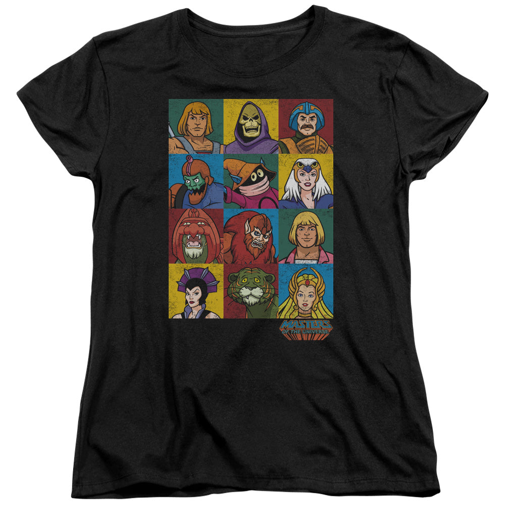 Masters of the Universe Character Heads Womens T Shirt Black