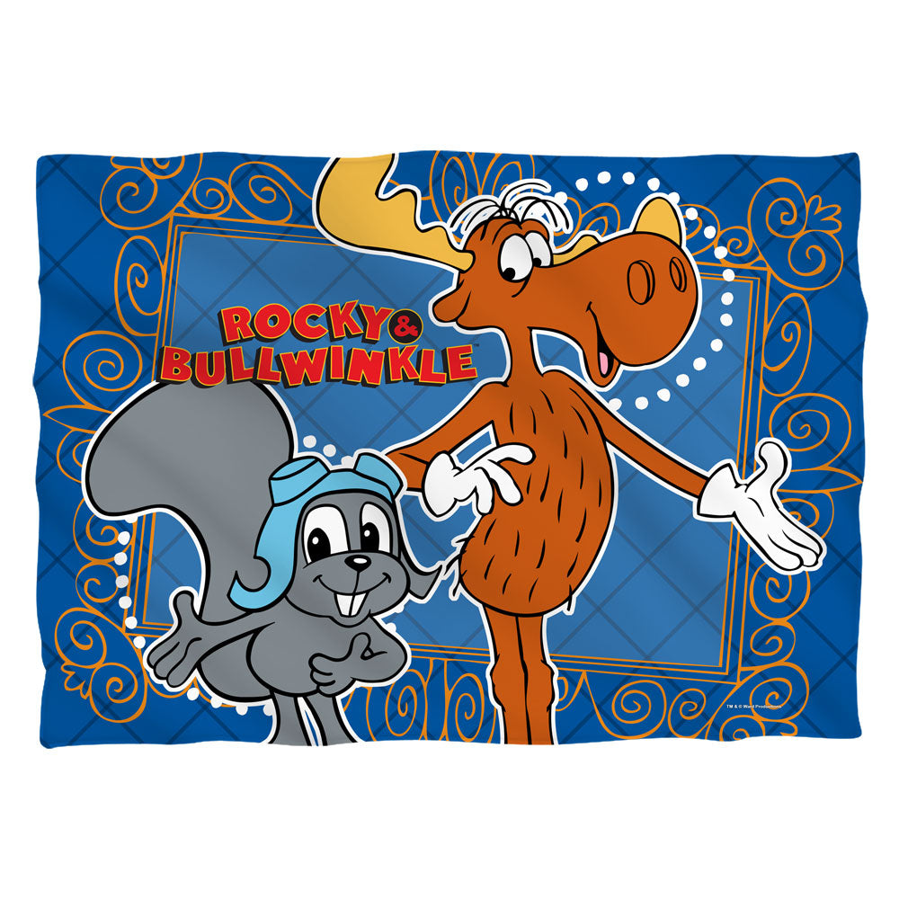 Rocky And Bullwinkle Framed Friends Pillow Case Officially Licensed