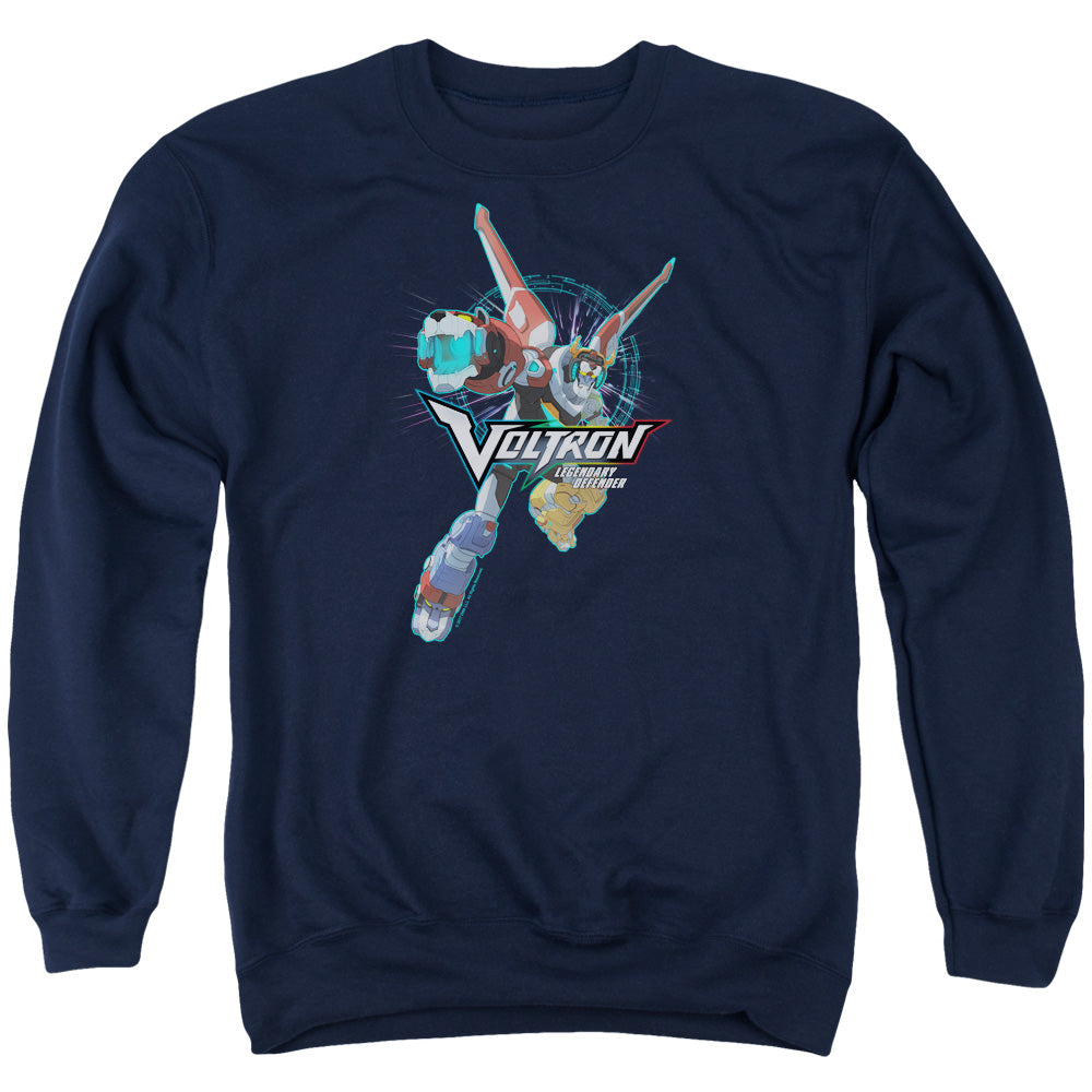 Voltron Defender Pose Mens Crewneck Sweatshirt Navy Blue