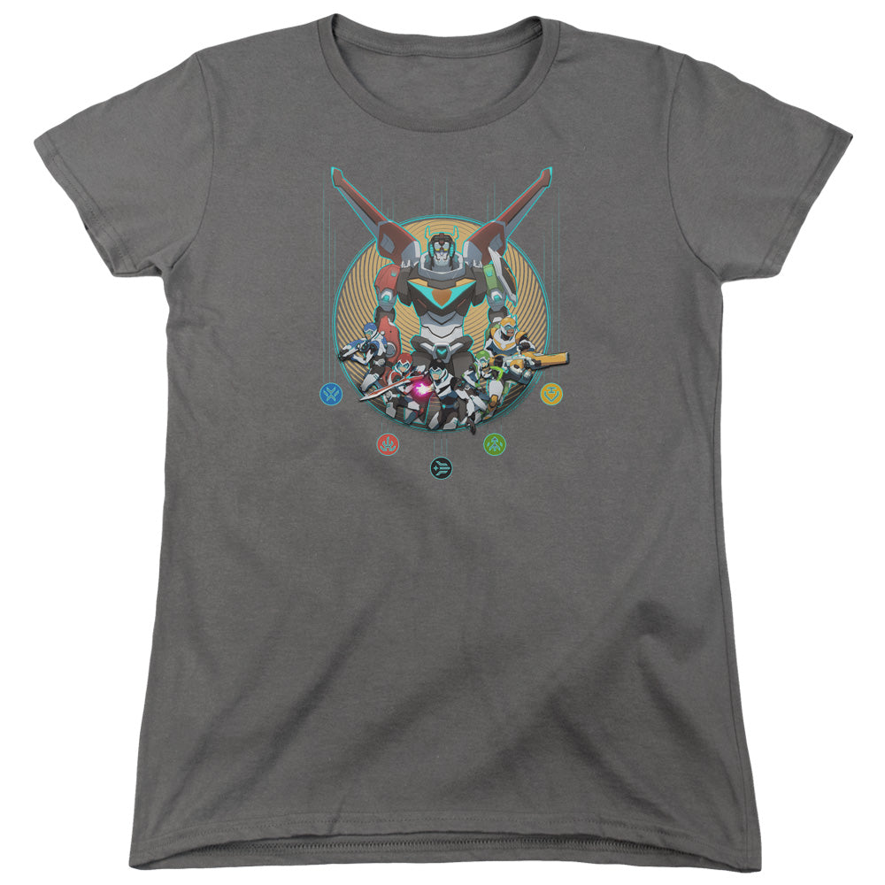 Voltron Assemble Womens T Shirt Charcoal