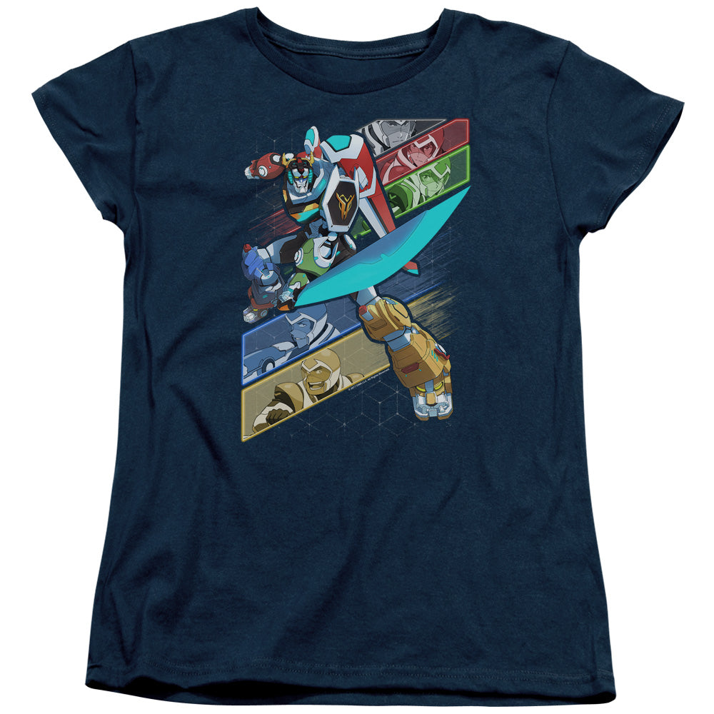 Voltron Crisscross Womens T Shirt Navy Blue