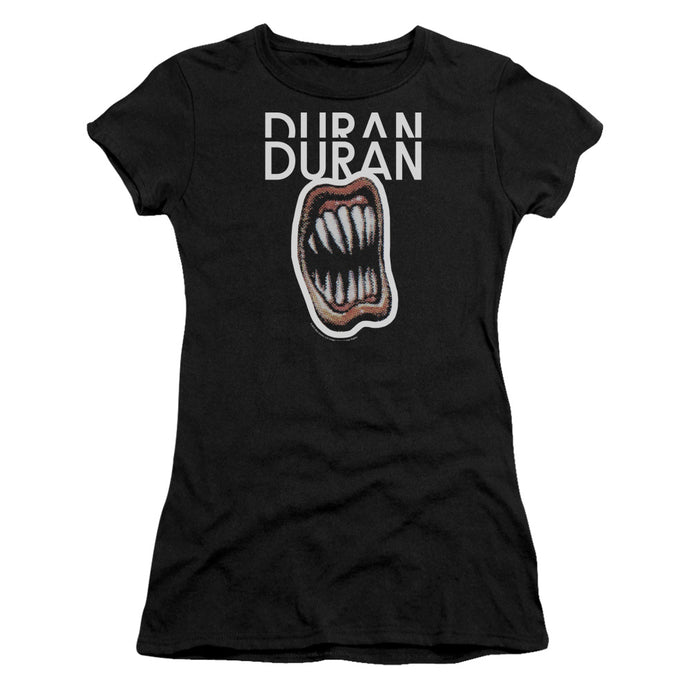 Duran Duran Pressure Off Junior Sheer Cap Sleeve Womens T Shirt Black