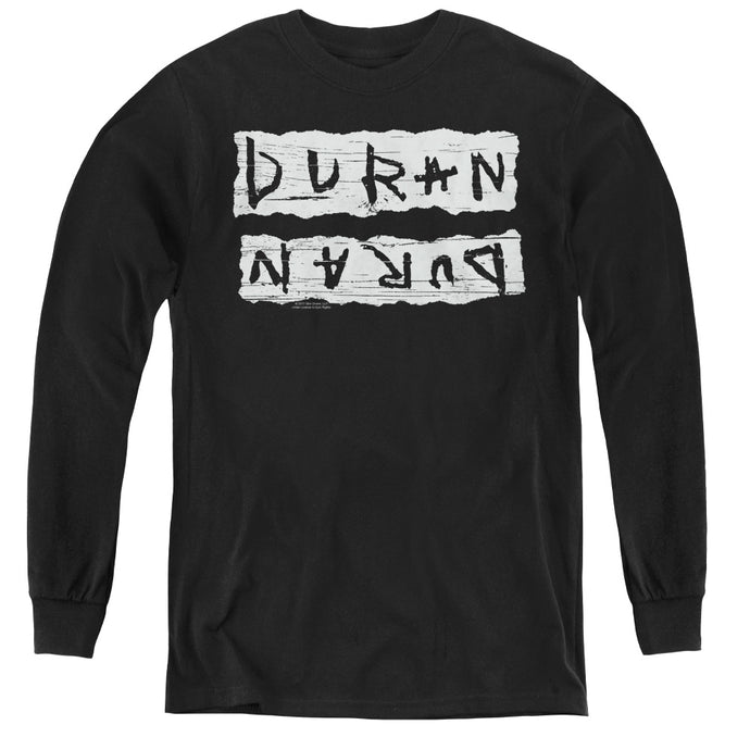Duran Duran Print Error Long Sleeve Kids Youth T Shirt Black