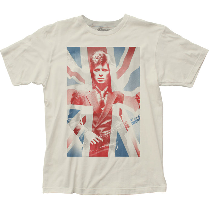 David Bowie Union Jack Mens T Shirt Natural