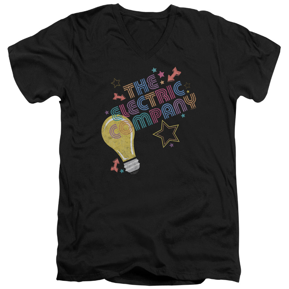 Electric Company Electric Light Mens Slim Fit V Neck T Shirt Black Officially Licensed