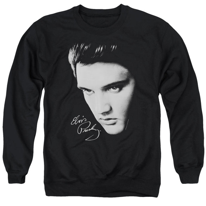 Elvis Presley Face Mens Crewneck Sweatshirt Black