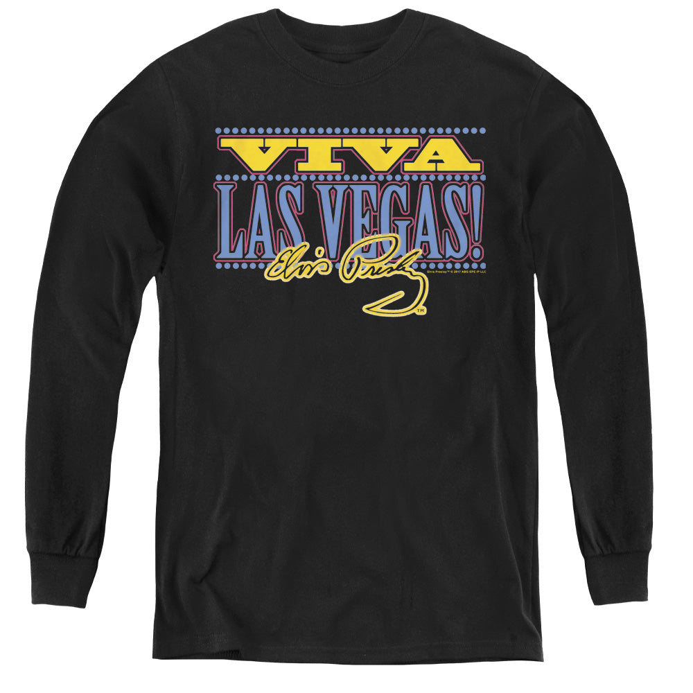 Elvis Presley Viva Las Vegas Long Sleeve Kids Youth T Shirt Black