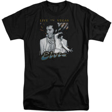 Load image into Gallery viewer, Elvis Presley Live In Vegas Mens Tall T Shirt Black