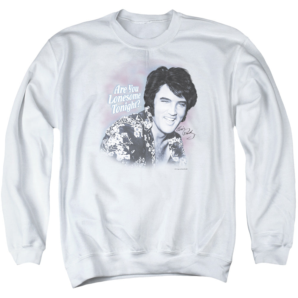 Elvis Presley Lonesome Tonight Mens Crewneck Sweatshirt White