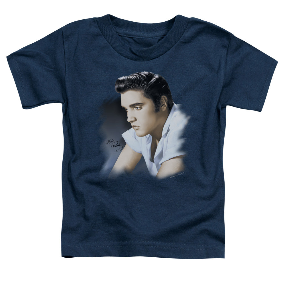 Elvis Presley Blue Profile Toddler Kids Youth T Shirt Navy Blue