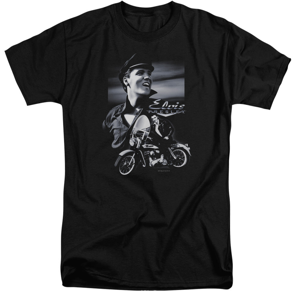 Elvis Presley Motorcycle Mens Tall T Shirt Black