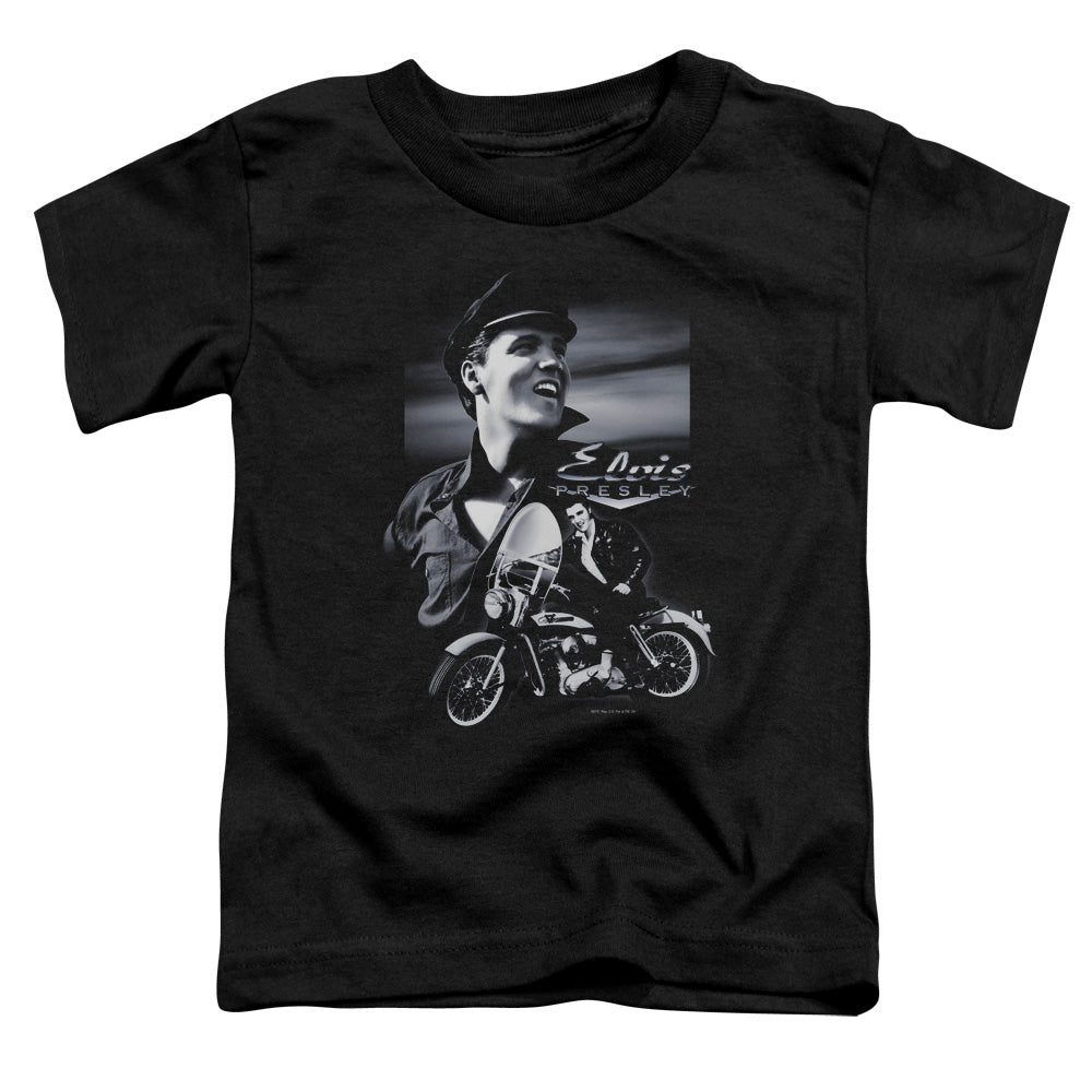 Elvis Presley Motorcycle Toddler Kids Youth T Shirt Black