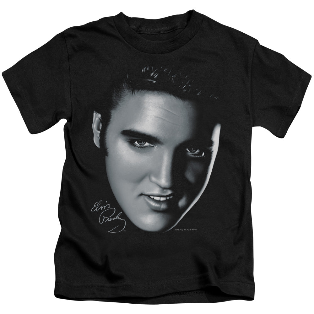 Elvis Presley Big Face Juvenile Kids Youth T Shirt Black