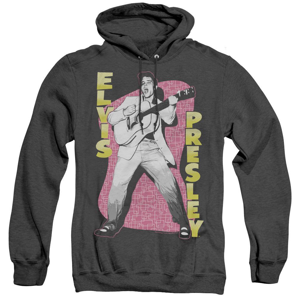 Elvis Presley Pink Rock Heather Mens Hoodie Black