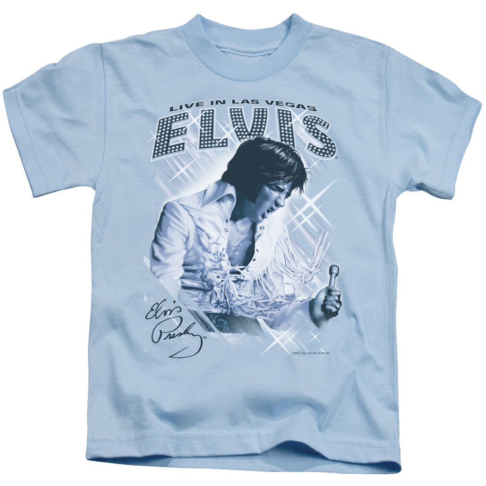 Elvis Presley Blue Vegas Juvenile Kids Youth T Shirt Carolina Blue